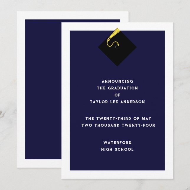 Examenstryck  inbjudningar (Fram/baksida)