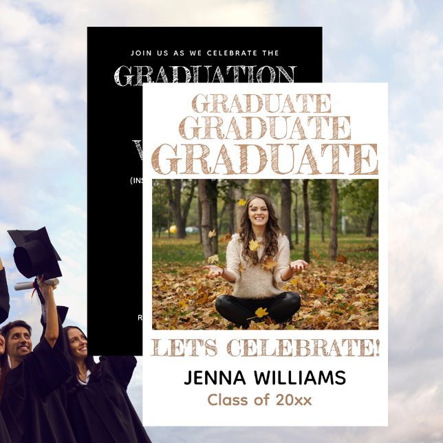 Examinandfotofest Inbjudningar (Graduate Photo Announcement Party Invitation)