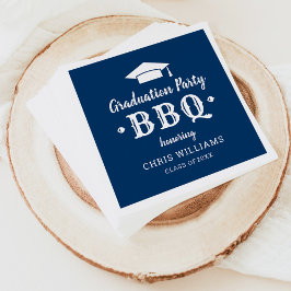 Examinationsfest BBQ Rustik Navyblå Pappersservett
