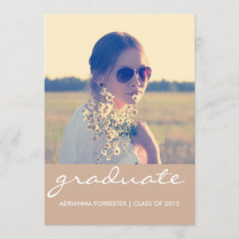 Examinationsfirande | Chic Beige Foto Inbjudningar