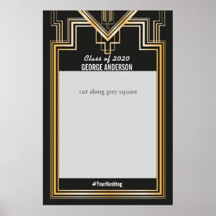 Examinationsfirande Guld och svart fotobåsram Poster