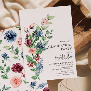 Examinationsfirande med blommande festligheter inbjudningar