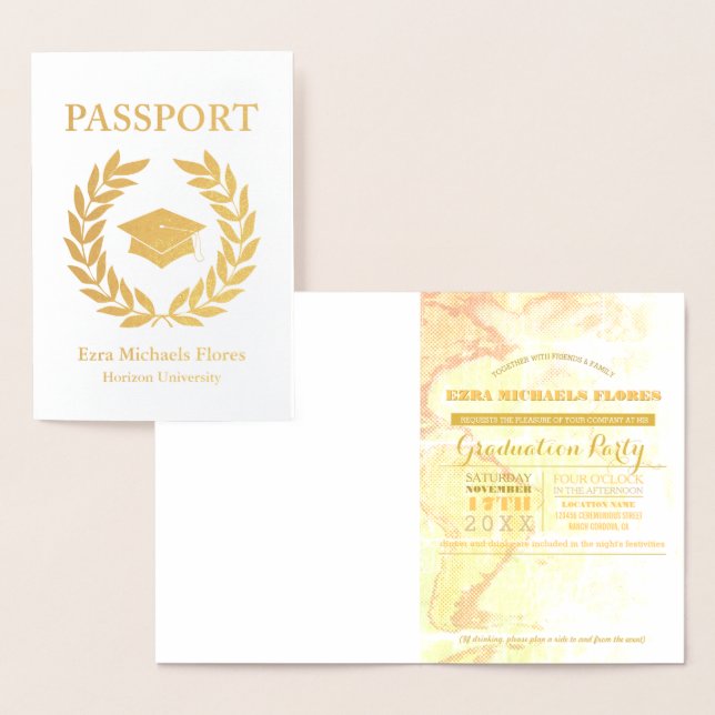 Examinationsfirande pass goldfolie folierat kort (Display)