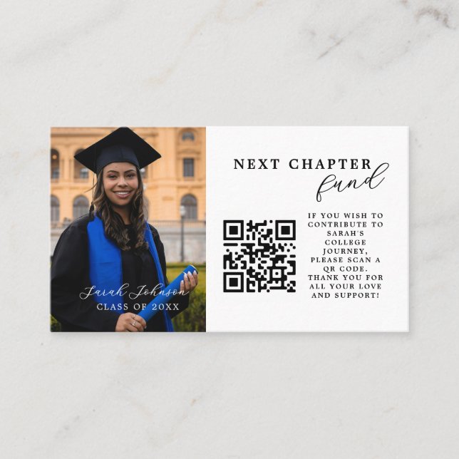 Examinationskort med QR-kod för gåvor Visitkort (Framsida)
