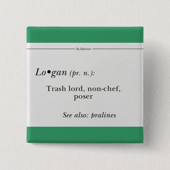 Examinatorn Logan knäppas Knapp (Framsida)