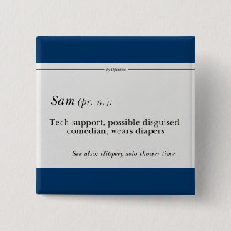 Examinatorn Sam knäppas Knapp