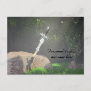 Excaliber Sword Fantasy-Personlig Vykort