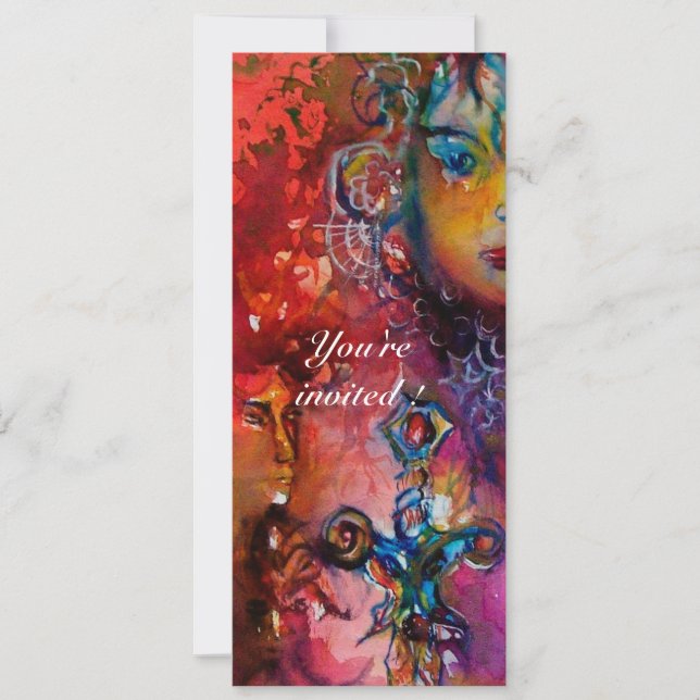 EXCALIBUR 3, klarröd, rosa lila Inbjudningar (Framsida)