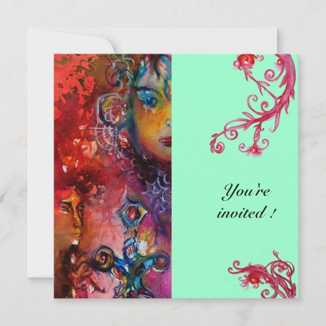 EXCALIBUR , klarröd ,blå Inbjudningar (Framsida)