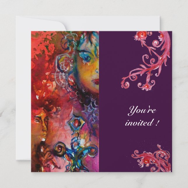 EXCALIBUR klarröd lila fuchsia blå gul Inbjudningar (Framsida)