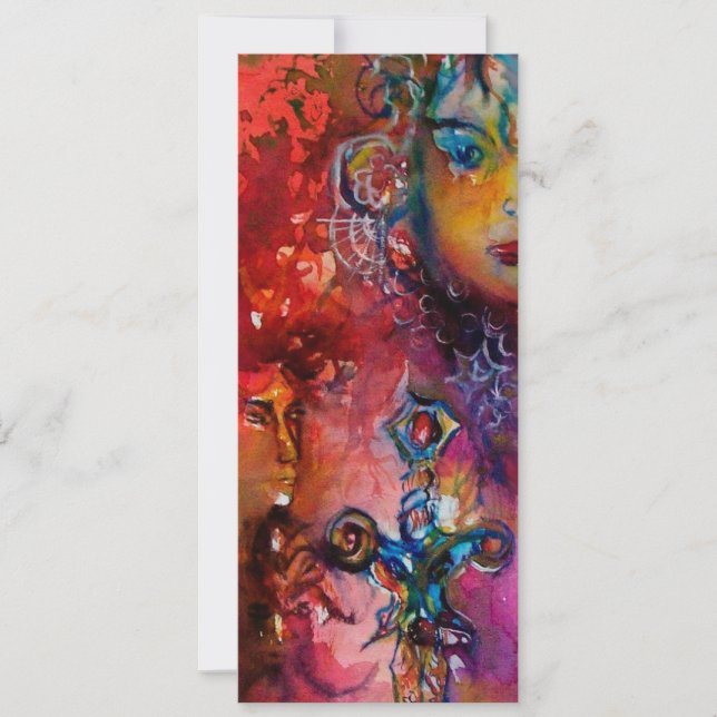 EXCALIBUR , klarröd, svart Inbjudningar (Framsida)