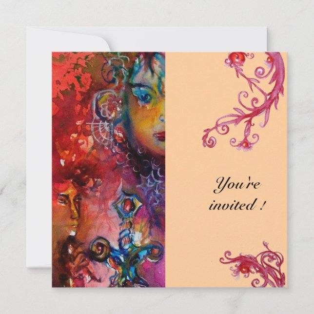 EXCALIBUR, klarrött, rosa Inbjudningar (Framsida)