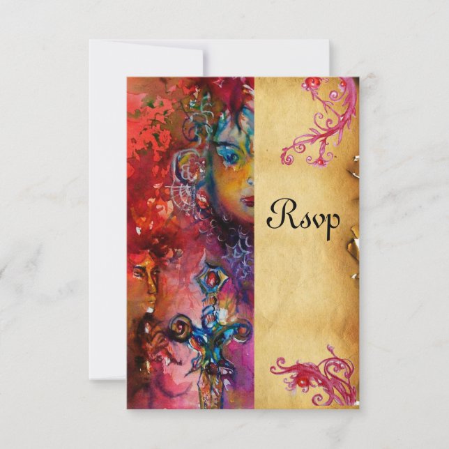 EXCALIBUR, ljusröd, blå osa Kort (Framsida)