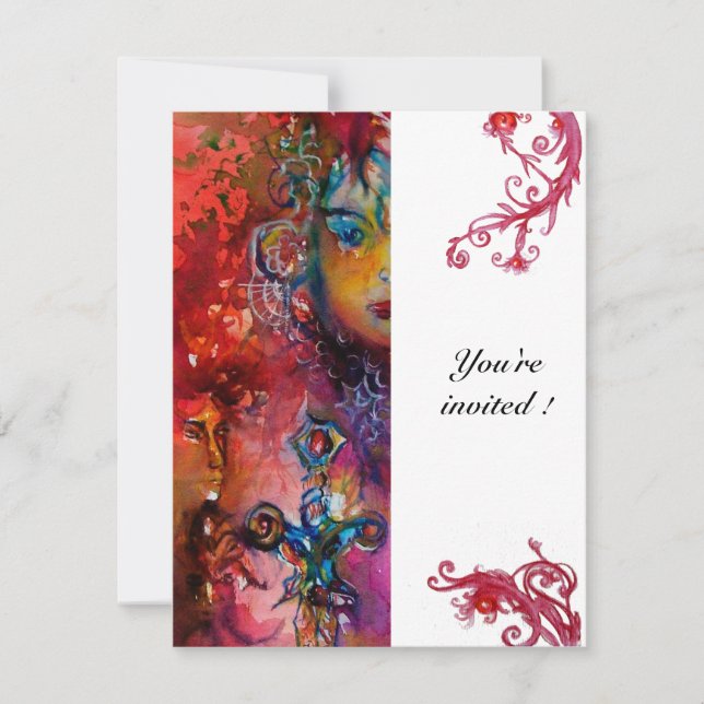 EXCALIBUR , ljust röd vit Inbjudningar (Framsida)