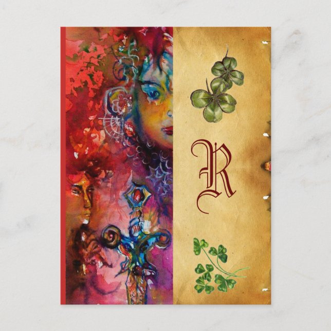 EXCALIBUR Monogram Pergament St.Patrick's Day Vykort (Framsida)