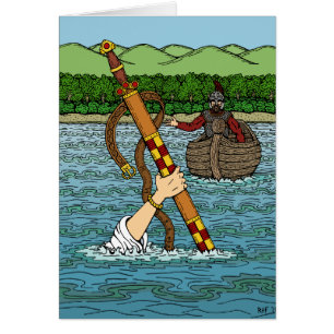 Excalibur och Arthur Greeting Card Hälsningskort