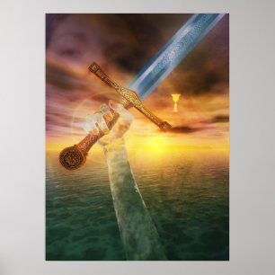 Excalibur och Dam vid Sjö Poster