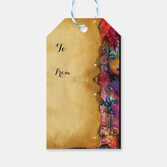 EXCALIBUR, Red Lila Black Parchment Presentetikett (Framsidan)