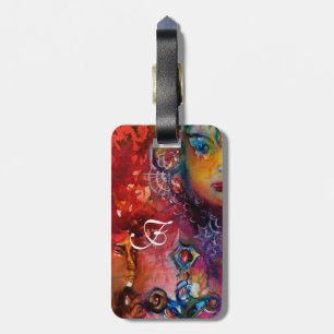 EXCALIBUR-uppgifter, röd lila blå monogram Bagagebricka