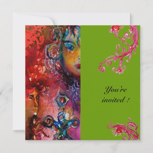 EXCALIBUT, klarrött, grått Inbjudningar (Framsida)