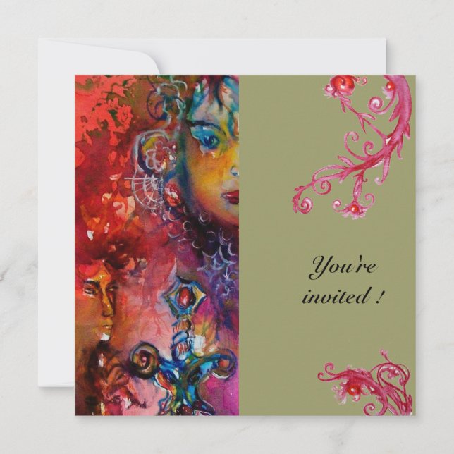 EXCALIBUT, klarrött, grått Inbjudningar (Framsida)