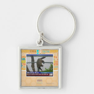 Excaping sköldpadda fyrkantig silverfärgad nyckelring