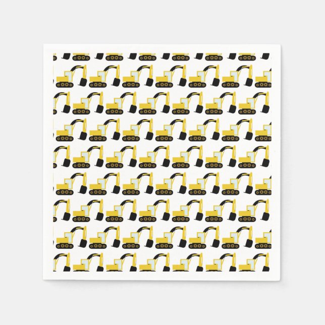 Excavadoras, fiesta de cumpleaños construcción pappersservett (Framsidan)