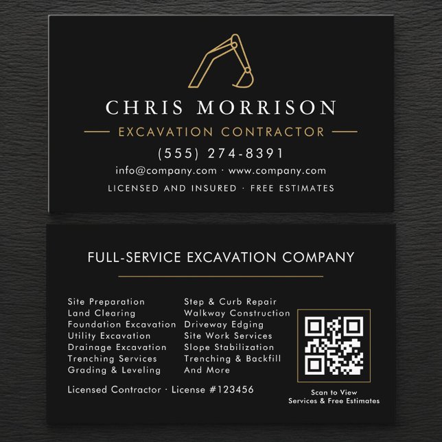 Excavation Operator QR Code Visitkort (Skapare uppladdad)