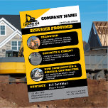 Excavation Services Business Flygblad<br><div class="desc">Groundbreaking Solutions That Build What You Envision — Flyer for Excavation, Cement & General Construction Boost your visibility and drive new business with a flyer that showcases your full-service capabilities—from digging foundations to finishing strong with durable cement and expert craftsmanship. This flyer works hard so your team can work even...</div>
