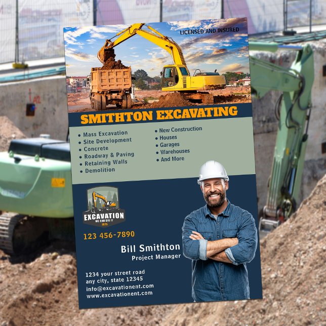 Excavation Services Business Flygblad (Skapare uppladdad)