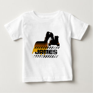 Excavator Add you Name Construction Boy T Shirt