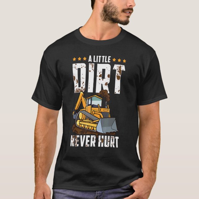 Excavator Dirt Ontr aldrig baksidan för Backhoe Op T Shirt (Framsida)