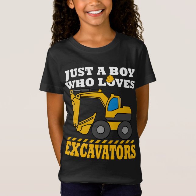 Excavator Gifts Kids Construction Gift Excavator T Shirt (Framsida)