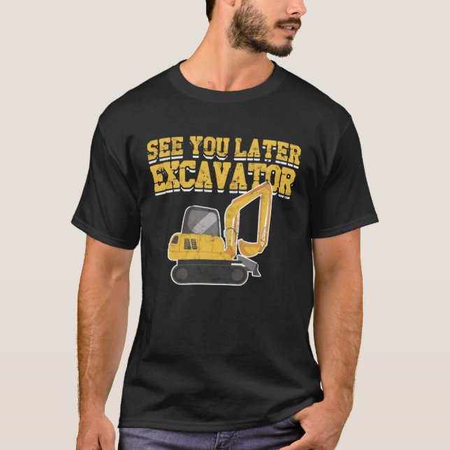 Excavator Kids Boys Toddler Excavator Dig  Heavy E T Shirt (Framsida)