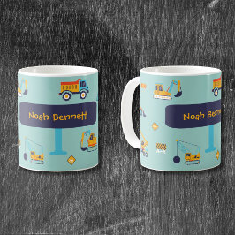 Excavator Name Mug for Toddler Boys Kaffemugg