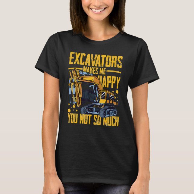 Excavator Operator Remote Control Digger Machine R T Shirt (Framsida)