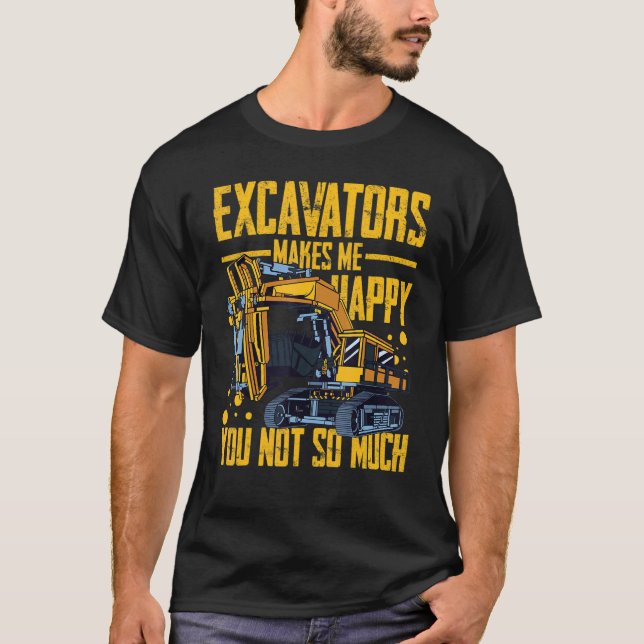 Excavator Operator Remote Control Digger Machine R T Shirt (Framsida)