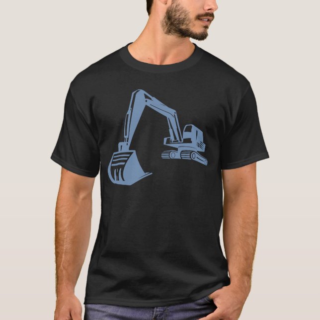 Excavator Silhouette, exakt design för tunga T Shirt (Framsida)