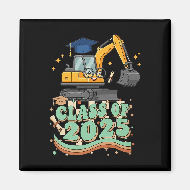 Excavator Student Cl av 2025 Kids Manar Womens Gra Magnet (Framsidan)
