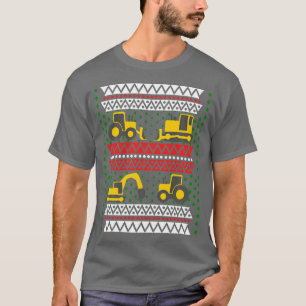 Excavator Tractor Bulldozer jul Ugly Sweater T Shirt