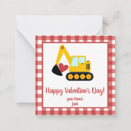 Excavator Valentine Day Note Note Anteckningskort