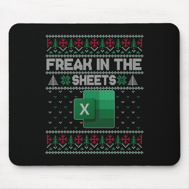 Excel Freak In The Sheets Spreadsheet Ugly Sweater Musmatta (Framsidan)