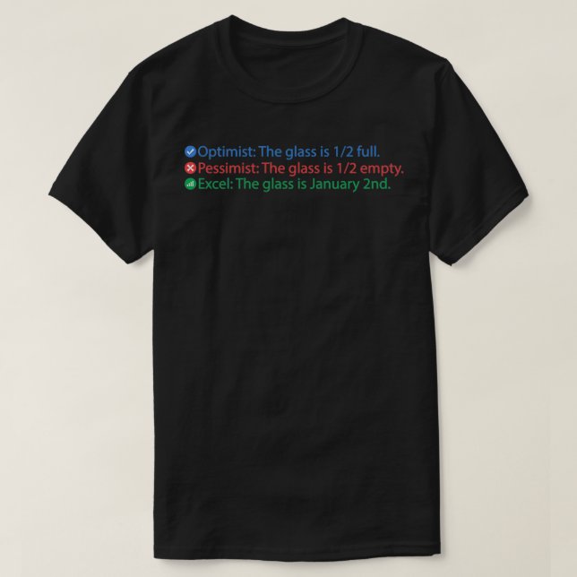 Excel-glas T Shirt (Design framsida)