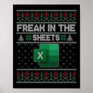 Excel nörd i bladen Kalkylblad ful jultröja Poster