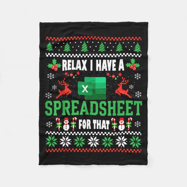Excel Ugly Christmas Sweater I Have A Spreadsheet  Fleecefilt (Framsidan)