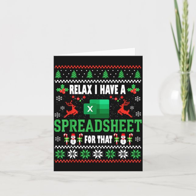 Excel Ugly Christmas Sweater I Have A Spreadsheet  Kort (Framsida)