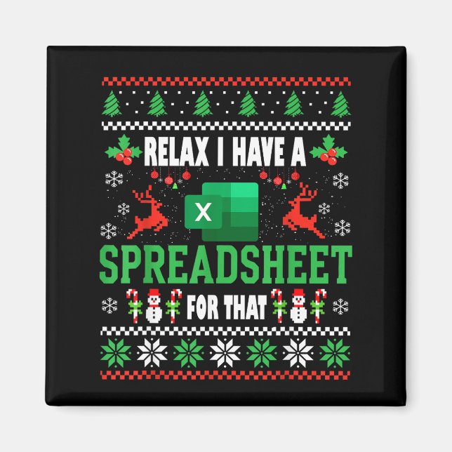 Excel Ugly Christmas Sweater I Have A Spreadsheet  Magnet (Framsidan)