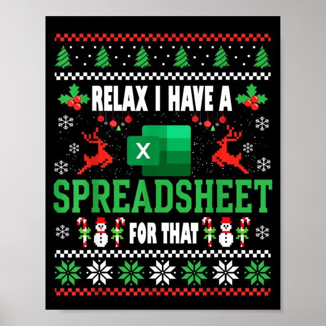 Excel Ugly Christmas Sweater I Have A Spreadsheet  Poster (Framsidan)