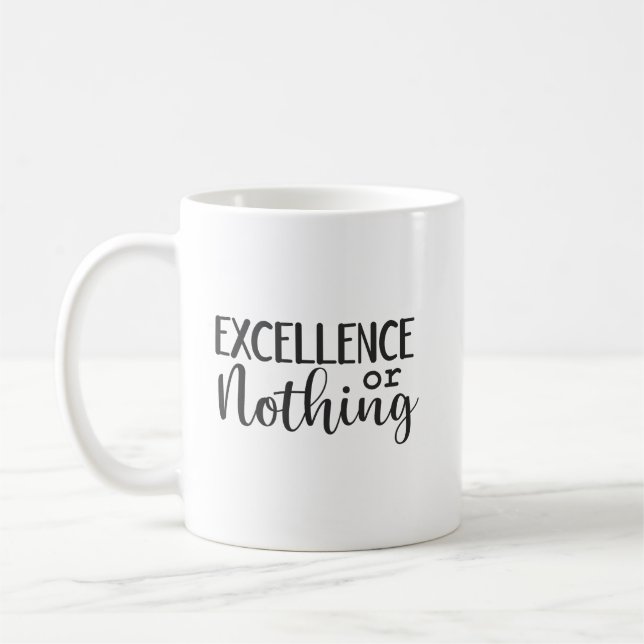 Excellence or Ingenting - Hustle, Gym, Success Kaffemugg (Vänster)
