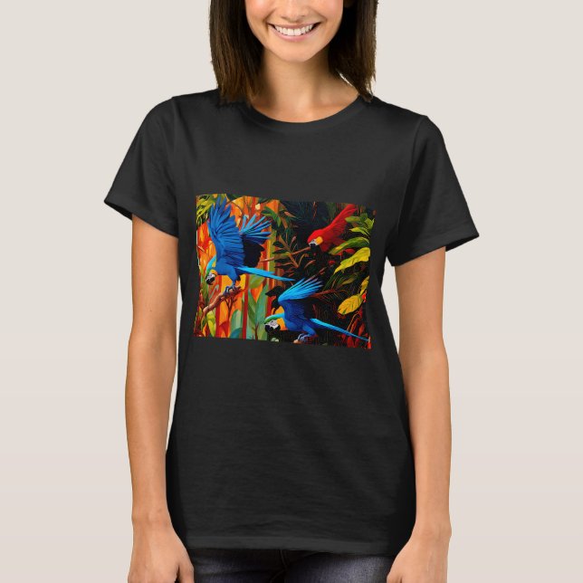 Excellence's Fåglar:  Blå Macaw Anodorhynchus lear T Shirt (Framsida)
